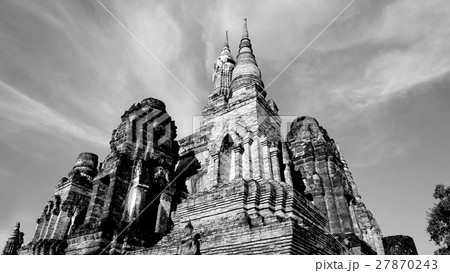 Historical Park Wat temple pagoda monochrome 27870243