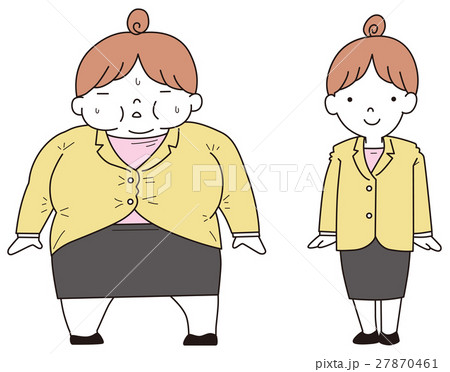 太った女性のイラスト素材