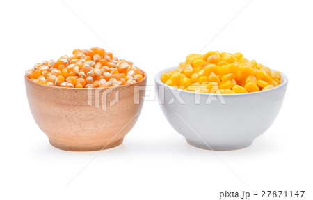 Corn seed in cup on white background. Corn seed in cup on white background. 27871147