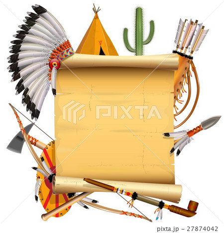 Vector Scroll with Indian Accessories 27874042