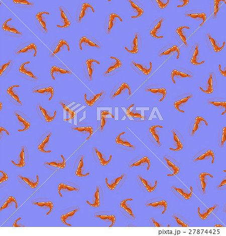 Cooked Red Srimps Seamless Pattern Cooked Red Srimps Seamless Pattern 27874425