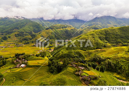 Rice fields in a valley in Vietnam 27874886