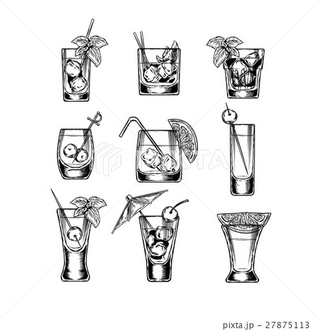 Set of illustration stemware 27875113