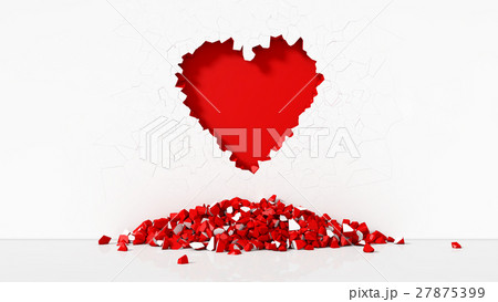 illustration of Heart-shaped broken wall illustration of Heart-shaped broken wall 27875399