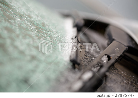 wipers covered in winter frost. natural frosty 27875747