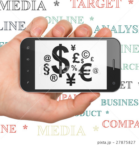 Advertising concept: Hand Holding Smartphone with Advertising concept: Hand Holding Smartphone with 27875827