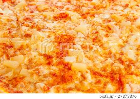 Background from delicious classic Hawaiian Pizza  27875870