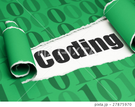 Database concept: black text Coding under the 27875970