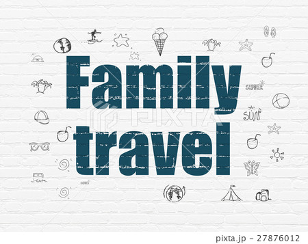 Travel concept: Family Travel on wall background Travel concept: Family Travel on wall background 27876012