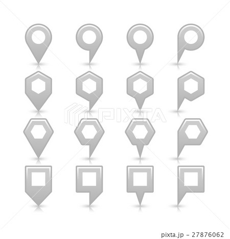 Flat gray color map pin sign location icon 27876062