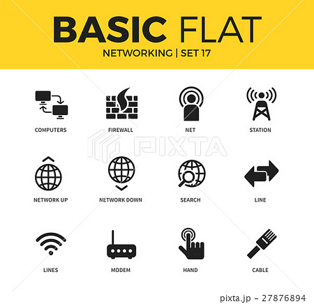 Basic set of Networking icons Basic set of Networking icons 27876894