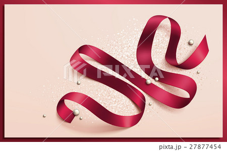 folded red ribbon 27877454