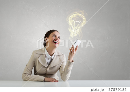 Attractive businesswoman having mobile conversation 27879185