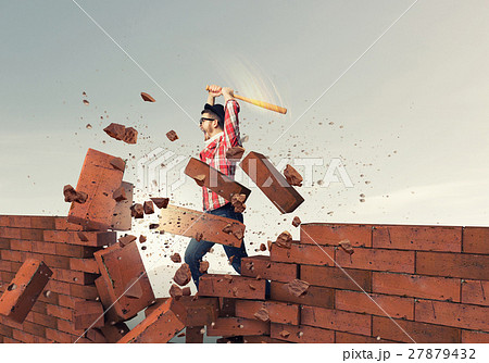 Hipster guy with bat 27879432