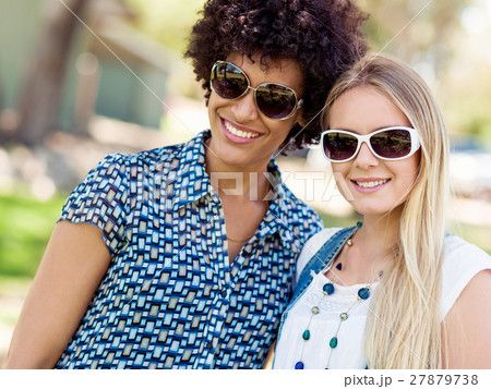 Two women friends in park 27879738