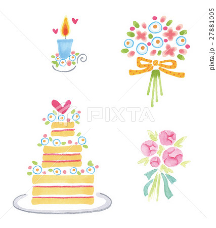 Handwritten Wedding Material Set Candle Stock Illustration