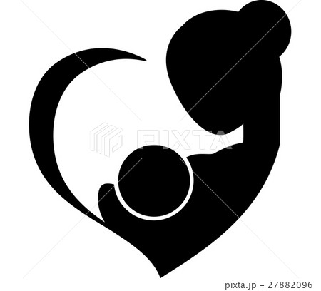 Mother breastfeeding her baby symbol 27882096