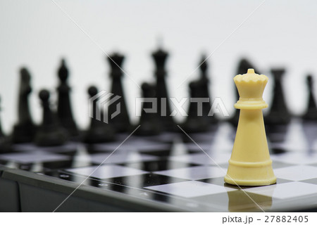 chess pieces staying against full set of black 27882405