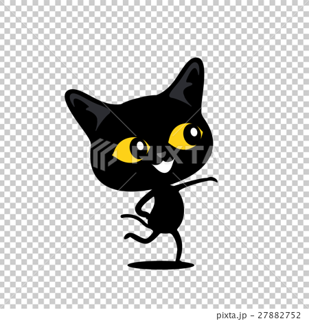 ペットショップのチラシやカタログやパンフレットで使える猫 黒猫 のワンカットですのイラスト素材