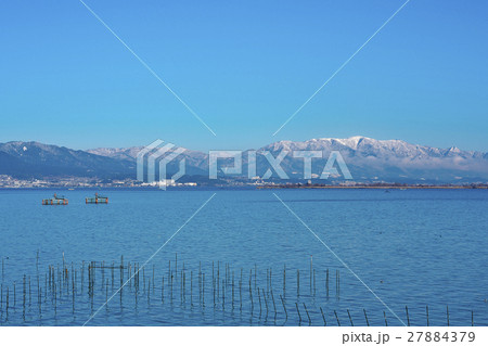 雪化粧した比良山系 27884379