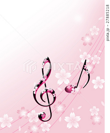 桜　音楽　和柄 27885218