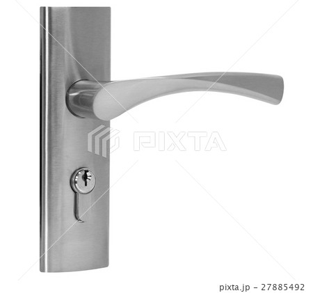 Door handle of silver color on side view. Door handle of silver color on side view. 27885492