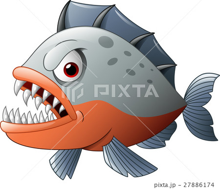 Angry Piranha Cartoonのイラスト素材