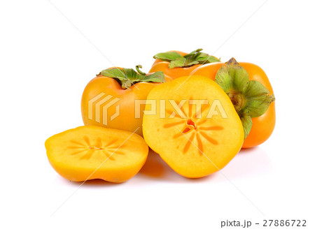 Fresh persimmons on white background 27886722