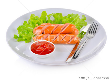 Grilled sausage with tomato sauce Grilled sausage with tomato sauce 27887550