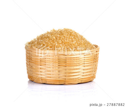 Natural sugar on white background Natural sugar on white background 27887882