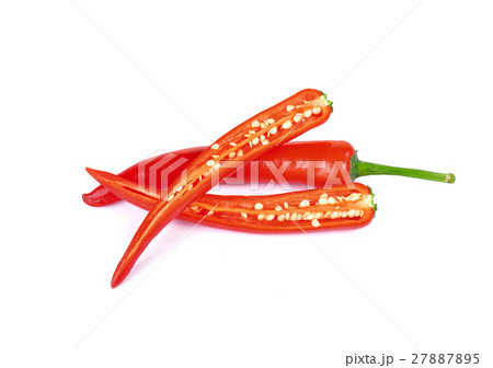 Red hot chili pepper isolated on a white Red hot chili pepper isolated on a white 27887895