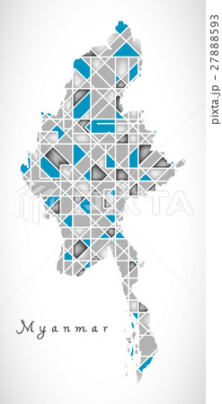 Myanmar Map crystal diamond style artwork Myanmar Map crystal diamond style artwork 27888593