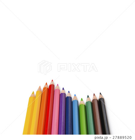 Wave of color pencil with copy space 27889520