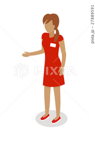 Shop Assistant Isolated on White. Seller Character 27889591