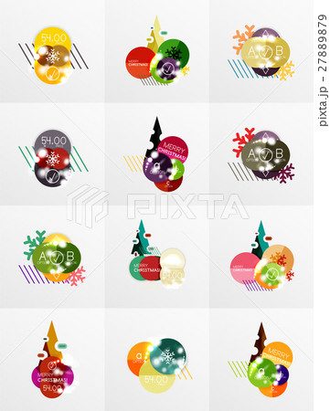 Collection of Christmas Sale Stickers, Labels and Collection of Christmas Sale Stickers, Labels and 27889879