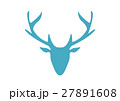 One blue silhouette deer on white background 27891608