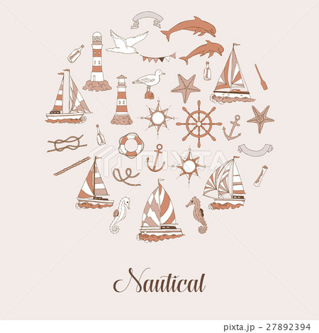 Nautical background with ships 27892394