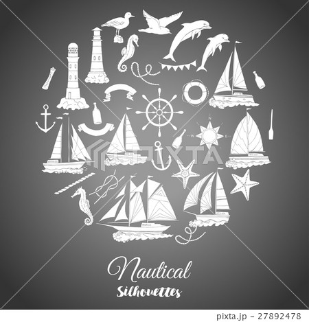 Nautical background with ships Nautical background with ships 27892478