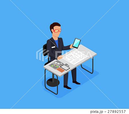 Engineer at Work Concept Vector Illustration. 27892557