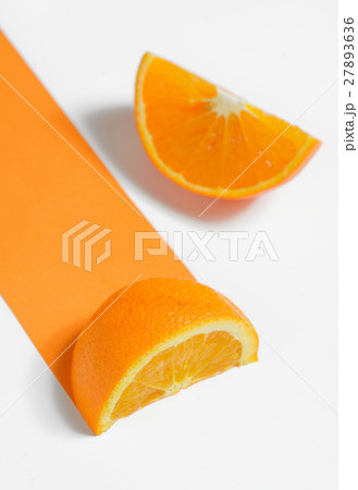 Slices of Orange on white background 27893636