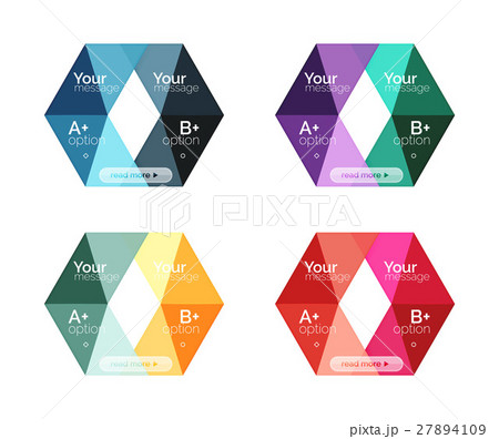 Set of color abstract arrow option infographic Set of color abstract arrow option infographic 27894109