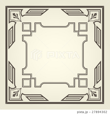 Art deco style square frame with stright lines 27894302