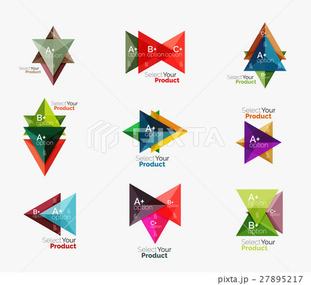 Set of triangle geometric business infographic 27895217