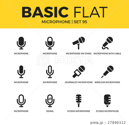 Basic set of Microphone icons Basic set of Microphone icons 27896312