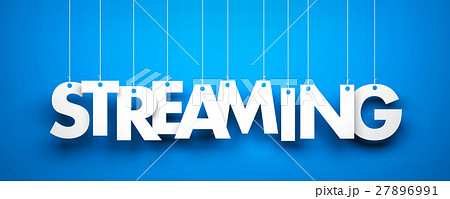White word Streaming on blue background 27896991