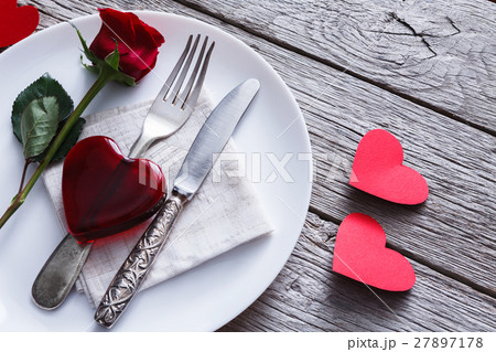 Romantic dinner concept. Valentine day or proposal Romantic dinner concept. Valentine day or proposal 27897178