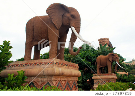 statues of elephants in Lost City, South Africa statues of elephants in Lost City, South Africa 27897819