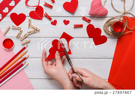 Valentine day handmade scrapbooking background 27897867
