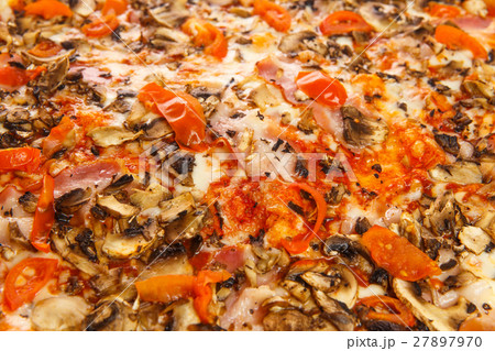 Fragment of delicious classic italian pizza Fragment of delicious classic italian pizza 27897970