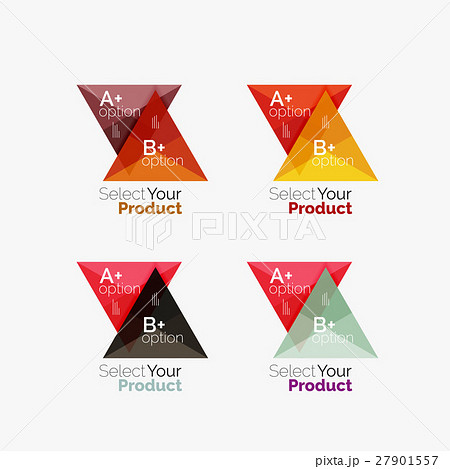 Set of triangle infographic layouts with text and 27901557